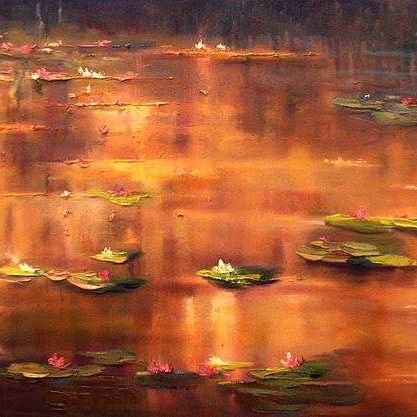 Sold!  This Golden Lily Pond will hang in the bedroom of a returning client.  Very grateful when people choose to add a painting to their collection and hope it will bring daily joy!
#largescale #fineart #oilpainting #impressionism #joridgekelley #studio #gallery #interiors #interiordesign #artcollector #original #art #waynesville_gallery_assoc #waynesvillenc #northcarolina - MIKE (@joridgekelley)