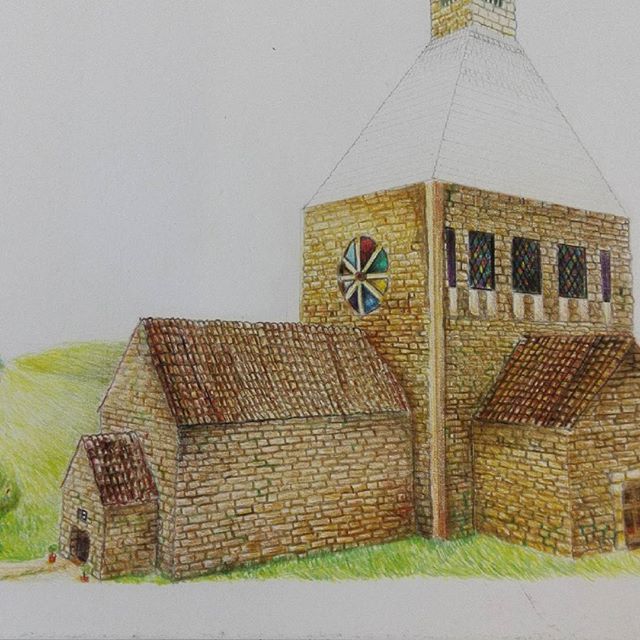 #WorkinProgress#art#draw#disegnoprospettico#church#colors - cakes and cookies (@betta_art_world)