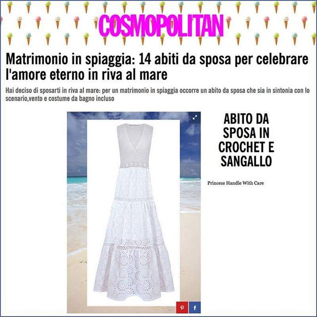 Sogni un matrimonio da favola in spiaggia?
Allora segui i consigli di @cosmopolitan_it
e scegli l'abito in sangallo "Sweet" princess Handle with care 🌼🌼🌼 Un abito boho chic in perfetta sintonia con la natura 
Grazie Cosmopolitan ❤
#princesshandlewithcare 🌼🌼🌼 #ss17 #spring #hippiewedding  #weddingdress #bridaldress #wedding #weddingday  #bride #sposa #abitodasposa #weddingidea #fashiondesigner #romantic  #fashionpress #fashionmagazine  #bohowedding #white #dress #embroidery #cosmopolitan #broderieanglaise#sangallo #weddinginspiration # #roma - Brittany B. (@princesshandlewithcare)