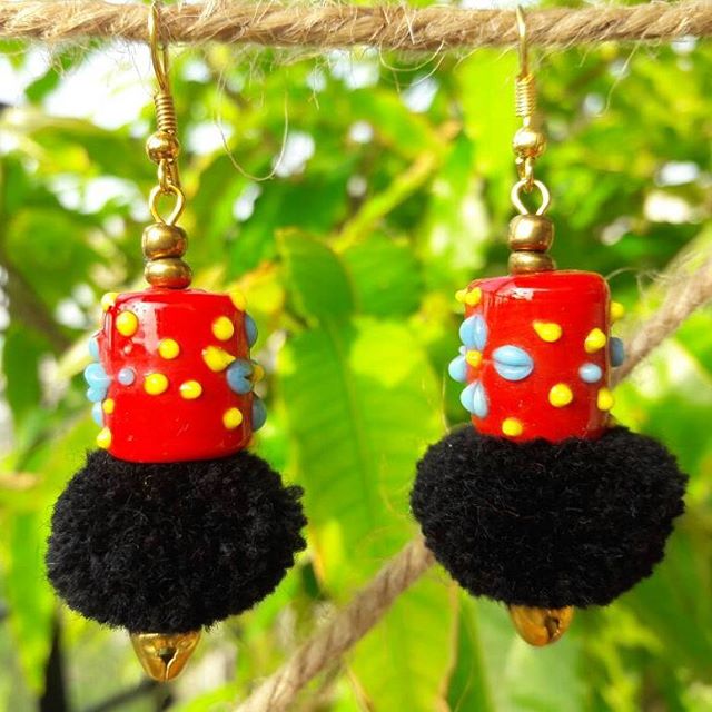 We couldn't keep ourselves away from the #pompom #fever. These #bright #chirpy #cute #handcrafted #earrings are just what you need for a #casual #evening out with your #girls.
Grab these #beautiful #ethnic #elegant #cute #Vibrant #bright #crochet #handmade #jewelry now #own it #love it #shipping across #India  let us #know your #favourite❤ #colors we #customise too - Tata (@rouhanicreations)
